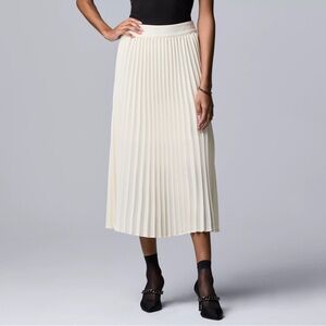 Simply Vera Wang Cream Pleated Skirt Sz XL